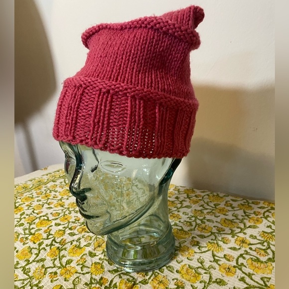 Pink Hand-Knit Kitty Hat - Picture 10 of 11